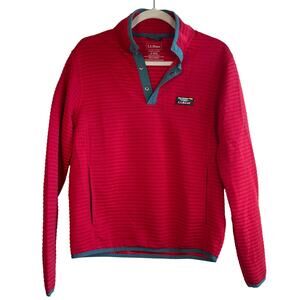 L.L. Bean Men's Slightly Fitted Red Quilted Button Pullover Size Small